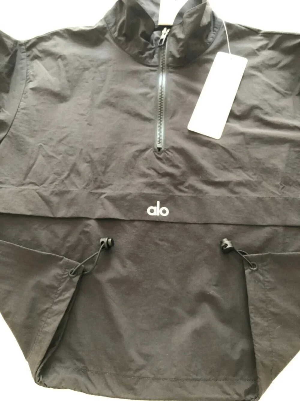 NWT Alo Yoga Cropped Quarter-Zip Neck Pullover Black Size Small